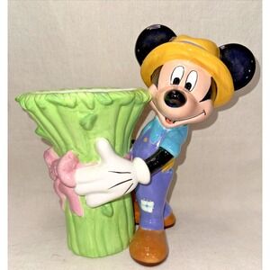 Disney Mickey Welcomes Planter Vase FTD 2000 Ceramic Garden Figurine